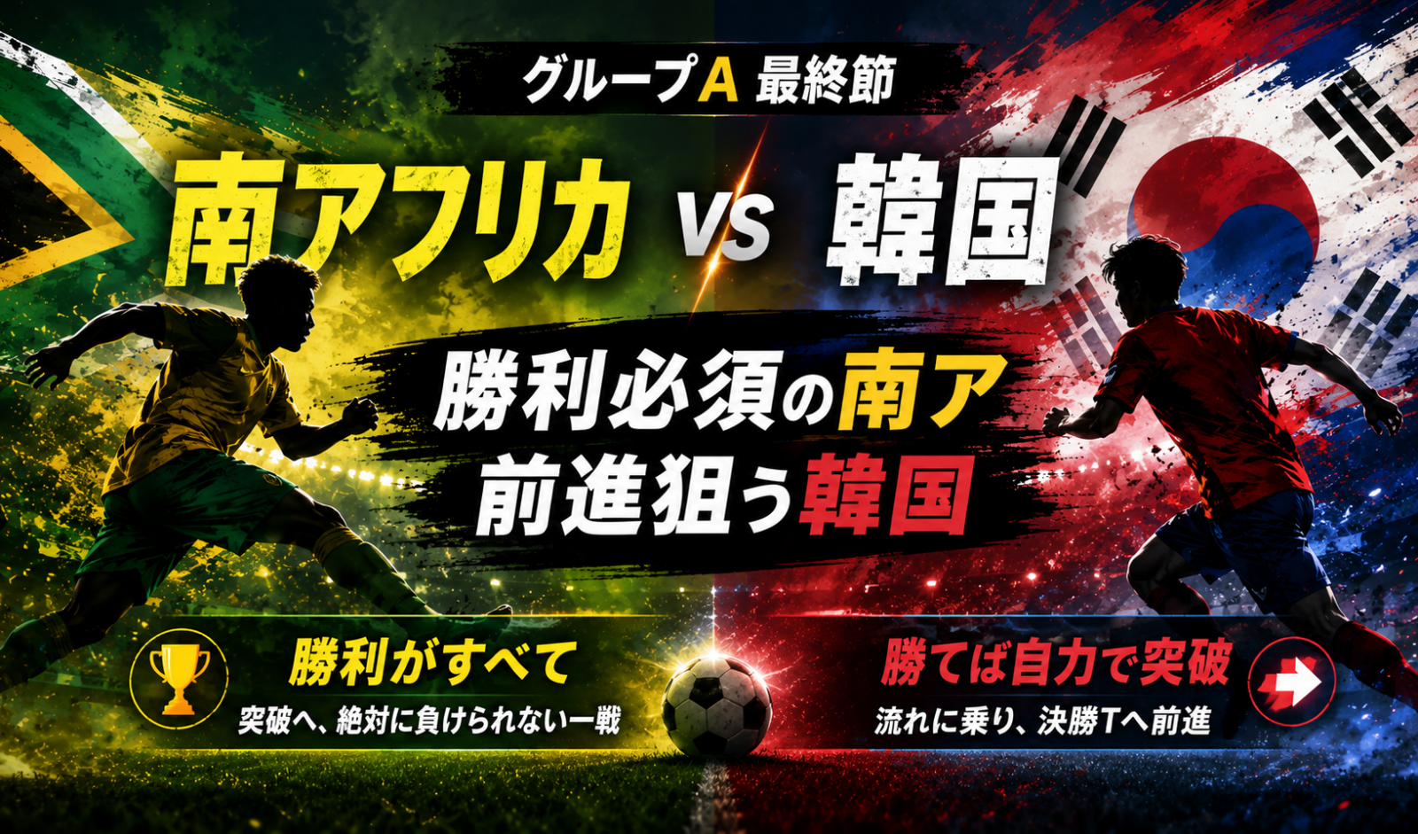 南アフリカ対韓国プレビュー:グループA最終節、勝利必須の南アと前進狙う韓国 image