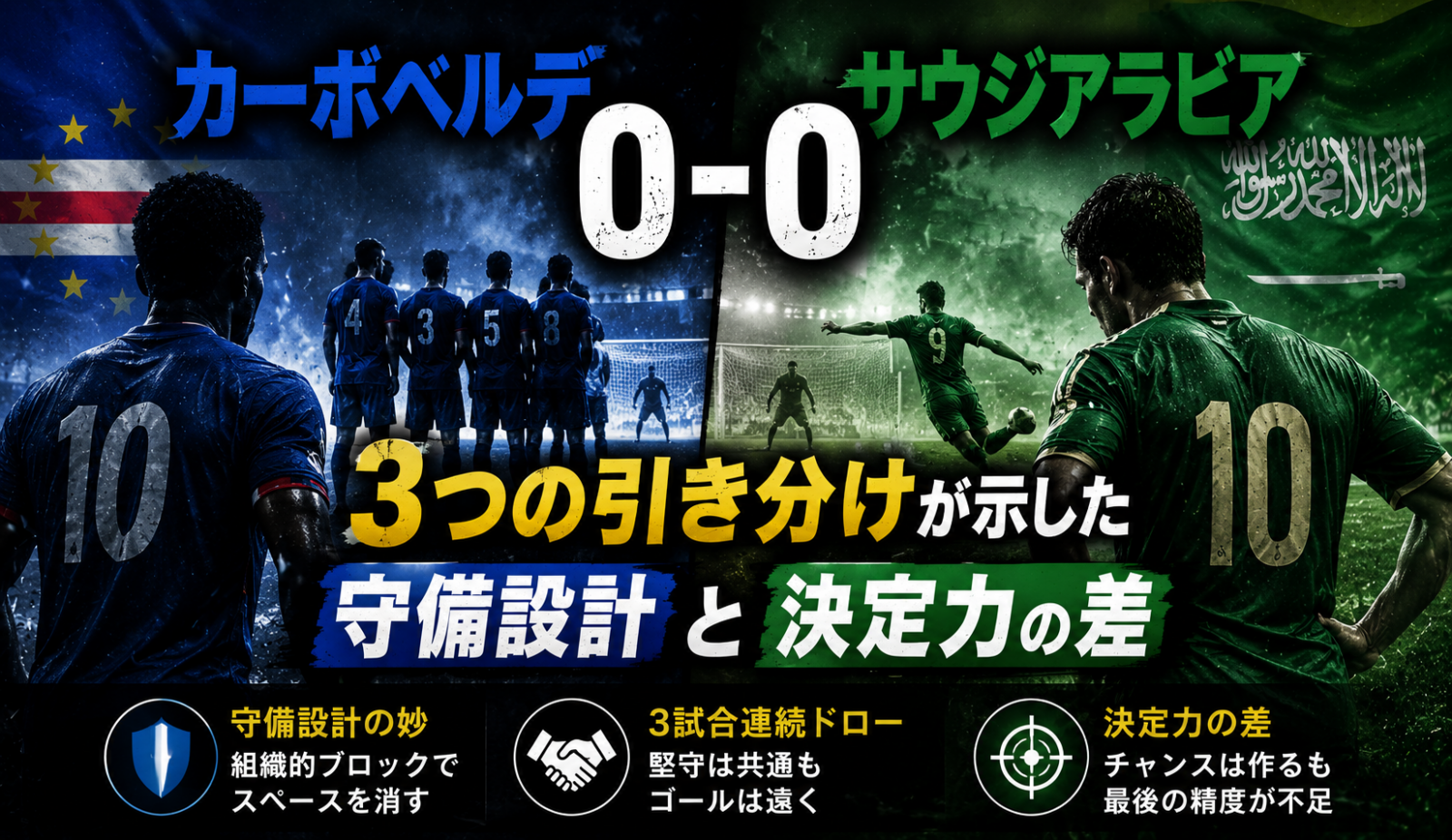カーボベルデ0-0サウジアラビア:3つの引き分けが示した守備設計と決定力の差 image