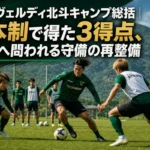 東京ヴェルディ北斗キャンプ総括|3本制で得た3得点、開幕へ問われる守備の再整備 北海道北斗市の天然芝でトレーニングに取り組む東京ヴェルディをイメージした風景。