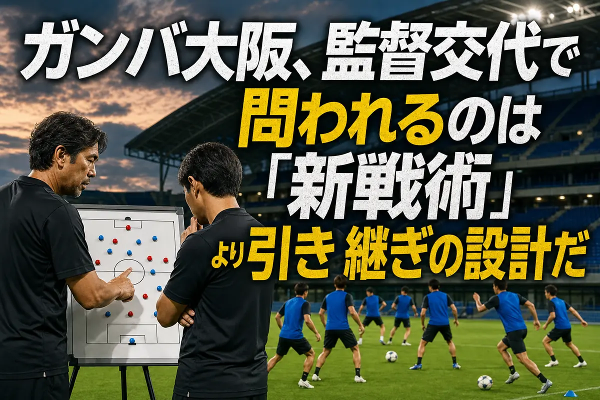 夏の練習場で戦術を確認するサッカーチームのスタッフと選手。