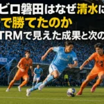 清水との公開トレーニングマッチで攻め込むジュビロ磐田をイメージした光景。