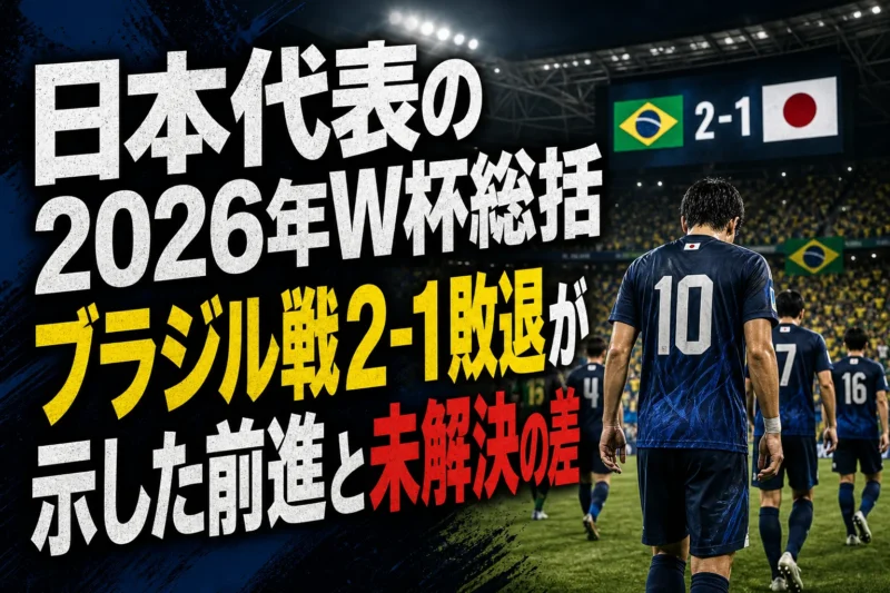 日本代表の2026年W杯総括　ブラジル戦2-1敗退が示した前進と未解決の差