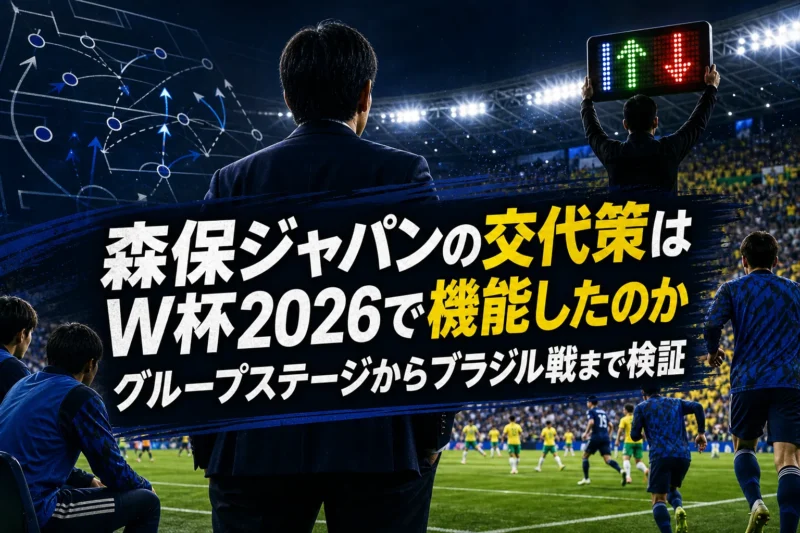 森保ジャパンの交代策はW杯2026で機能したのか　グループステージからブラジル戦まで検証