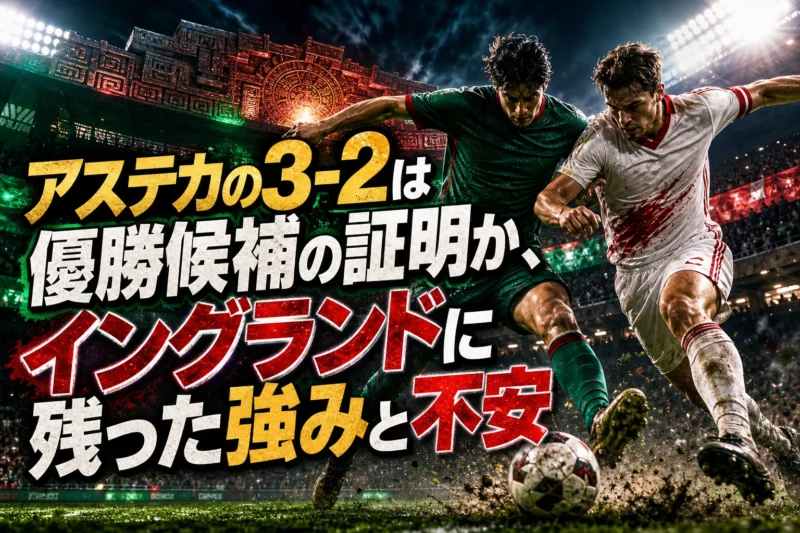 アステカの3-2は優勝候補の証明か、イングランドに残った強みと不安