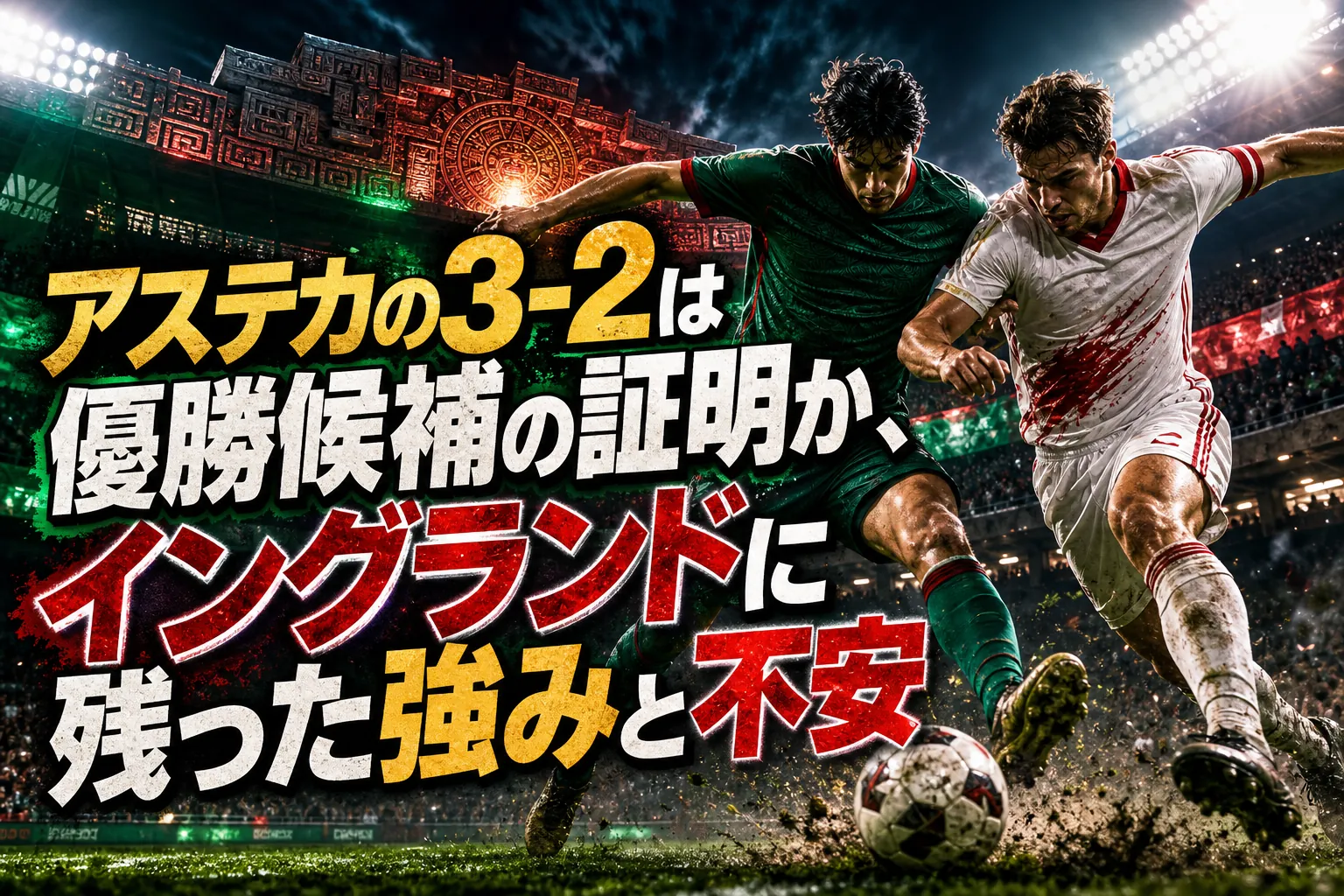 アステカの3-2は優勝候補の証明か、イングランドに残った強みと不安