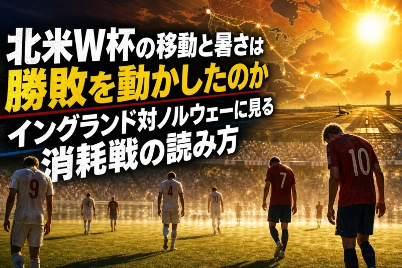 北米W杯の移動と暑さは勝敗を動かしたのか　イングランド対ノルウェーに見る消耗戦の読み方