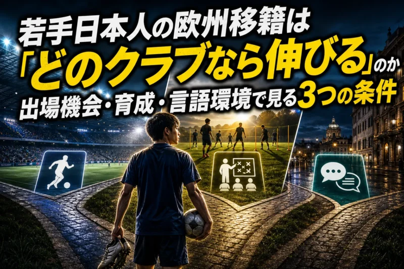 若手日本人の欧州移籍は「どのクラブなら伸びる」のか　出場機会・育成・言語環境で見る3つの条件