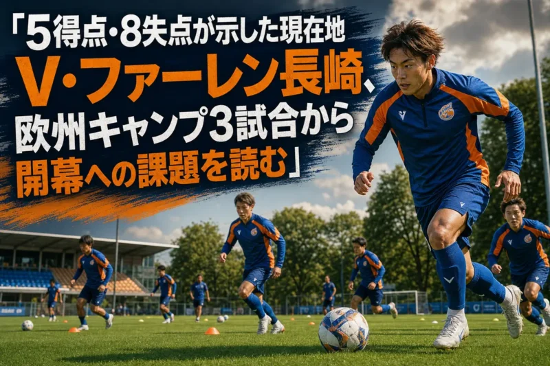 欧州の練習場で夏季キャンプに取り組むV・ファーレン長崎の選手たち。