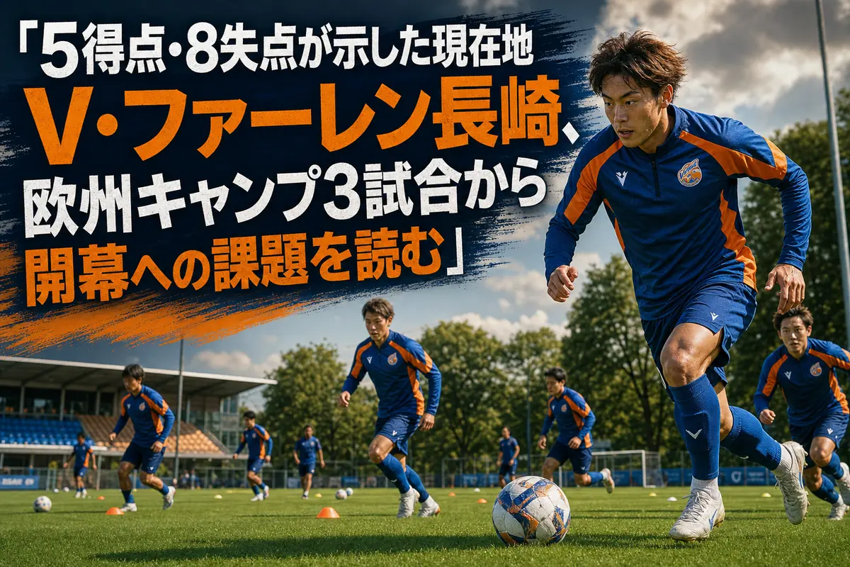 欧州の練習場で夏季キャンプに取り組むV・ファーレン長崎の選手たち。