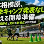 夏の練習場で開幕に向けて調整するサッカーチーム。