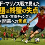 宮崎の夏空の下でトレーニングに取り組むサッカーチーム。