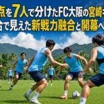 9得点を7人で分けたFC大阪の宮崎キャンプ 3試合で見えた新戦力融合と開幕への課題 宮崎の緑豊かなピッチで夏季キャンプに取り組むサッカー選手たち。