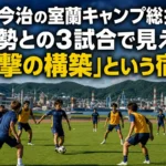 北海道室蘭のピッチで夏季キャンプに取り組むＦＣ今治をイメージした風景。