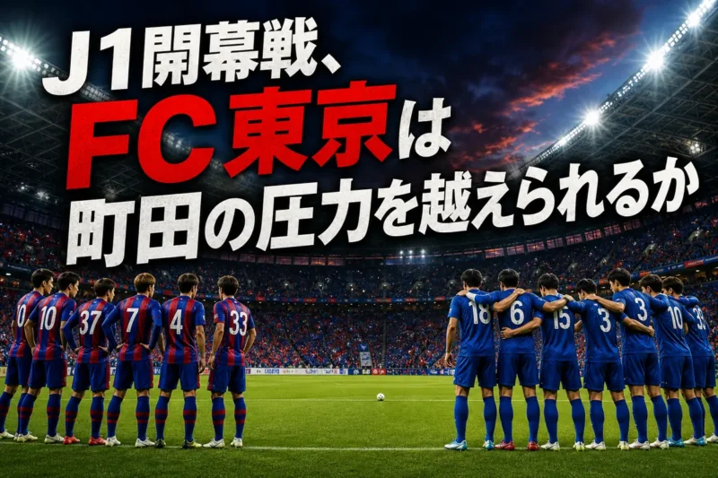 味の素スタジアムで開幕戦に臨むFC東京とFC町田ゼルビアをイメージしたサッカー場。