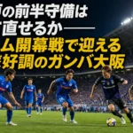 水戸の前半守備は立て直せるか――ホーム開幕戦で迎える攻撃好調のガンバ大阪 水戸の選手がガンバ大阪の攻撃に前線から守備を仕掛けるイメージ。