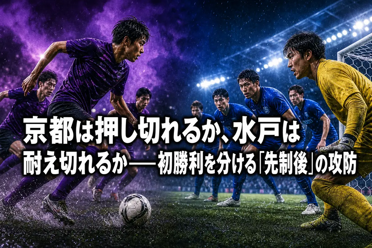 京都は押し切れるか、水戸は耐え切れるか――初勝利を分ける「先制後」の攻防