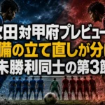 秋田対甲府プレビュー｜守備の立て直しが分ける未勝利同士の第3節