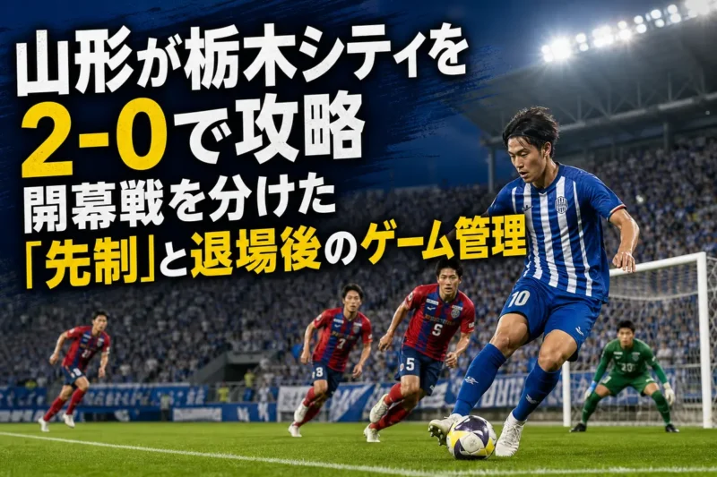 夏のナイトゲームで攻め込む青いユニフォームの選手と守備陣。