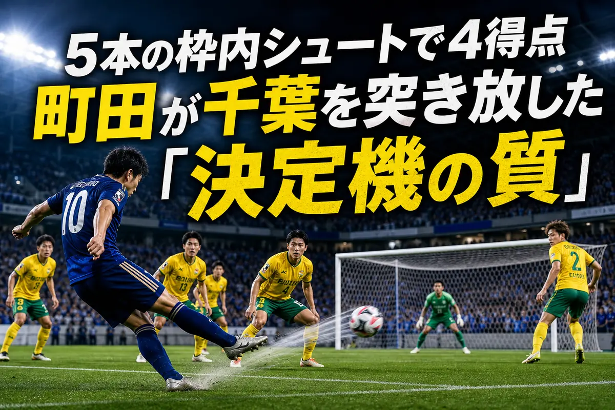 フクダ電子アリーナで千葉と町田が競り合う試合のイメージ。