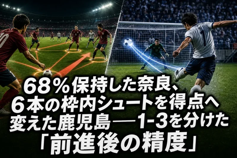 68％保持した奈良、6本の枠内シュートを得点へ変えた鹿児島——1-3を分けた「前進後の精度」