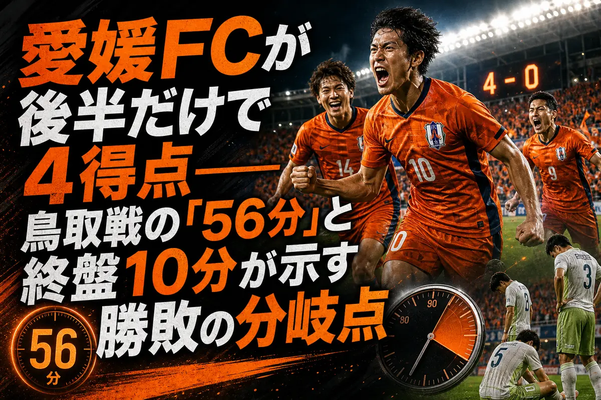愛媛FCが後半だけで4得点――鳥取戦の「56分」と終盤10分が示す勝敗の分岐点