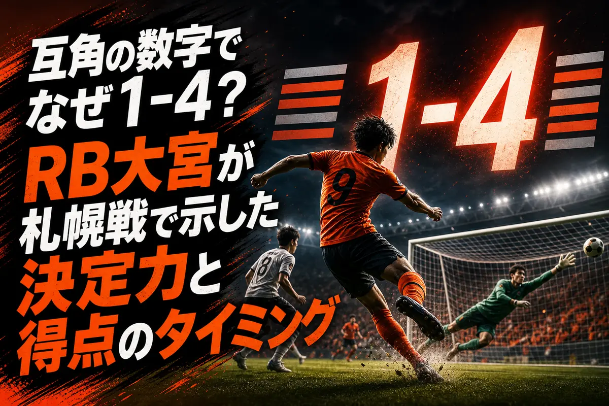 互角の数字でなぜ1-4？ RB大宮が札幌戦で示した決定力と得点のタイミング