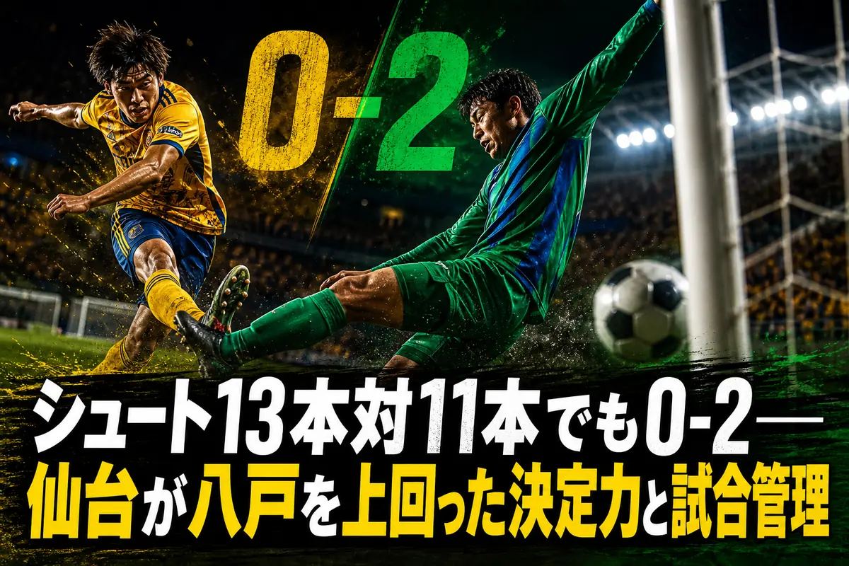 シュート13本対11本でも0-2――仙台が八戸を上回った決定力と試合管理