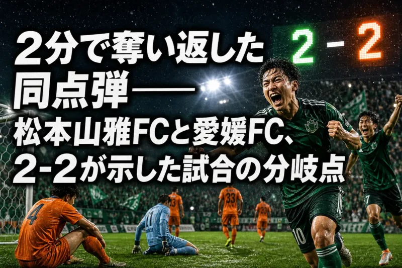 2分で奪い返した同点弾――松本山雅FCと愛媛FC、2-2が示した試合の分岐点