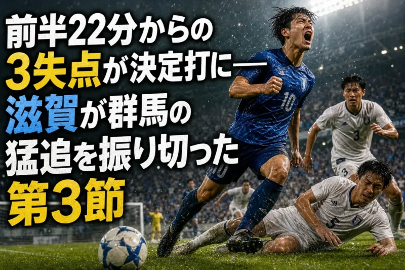 前半22分からの3失点が決定打に――滋賀が群馬の猛追を振り切った第3節