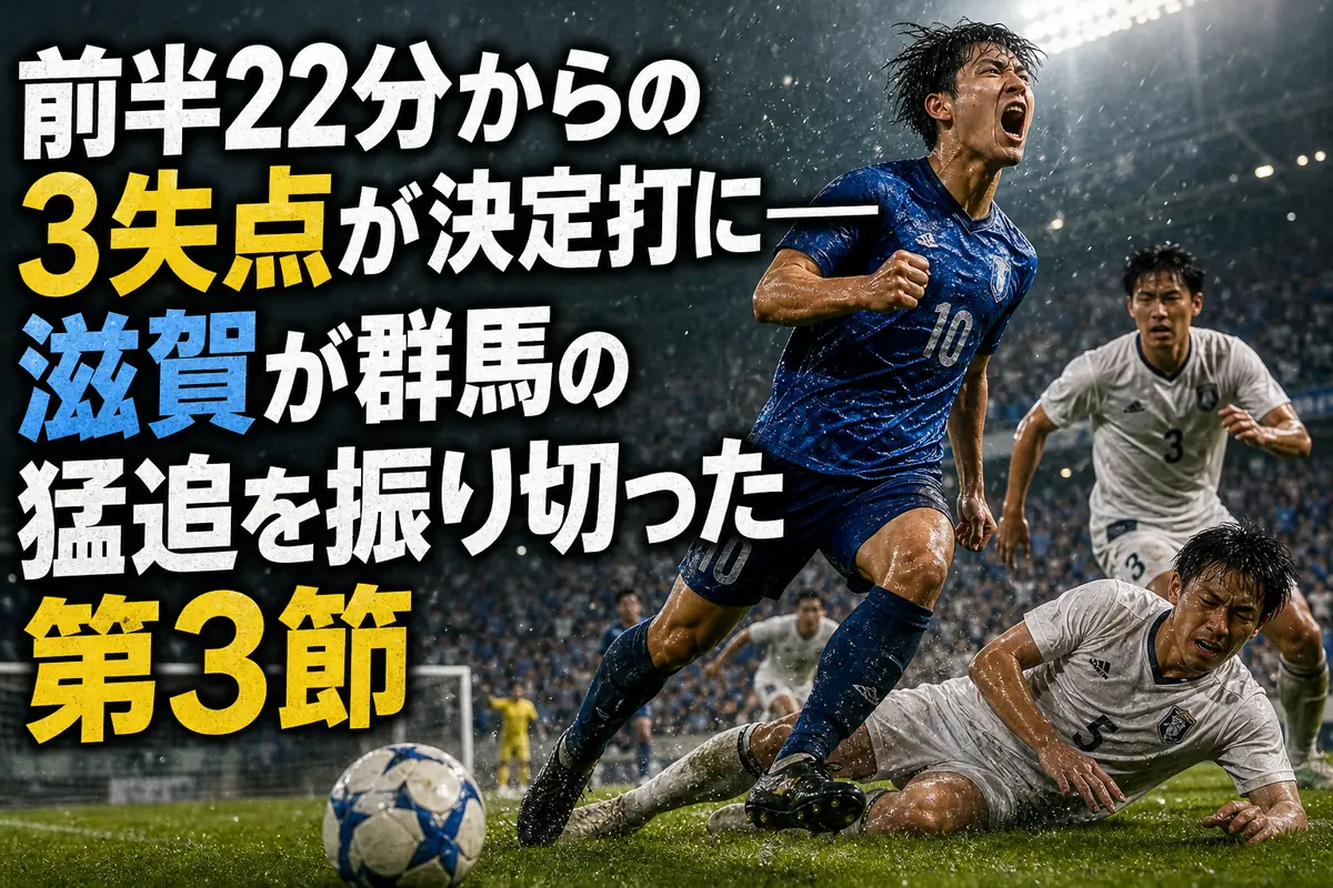 前半22分からの3失点が決定打に――滋賀が群馬の猛追を振り切った第3節