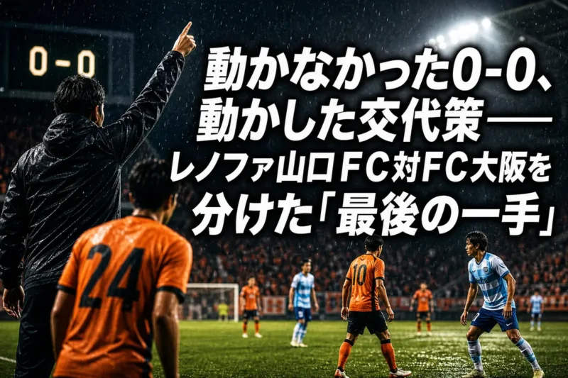 動かなかった0-0、動かした交代策――レノファ山口ＦＣ対ＦＣ大阪を分けた「最後の一手」