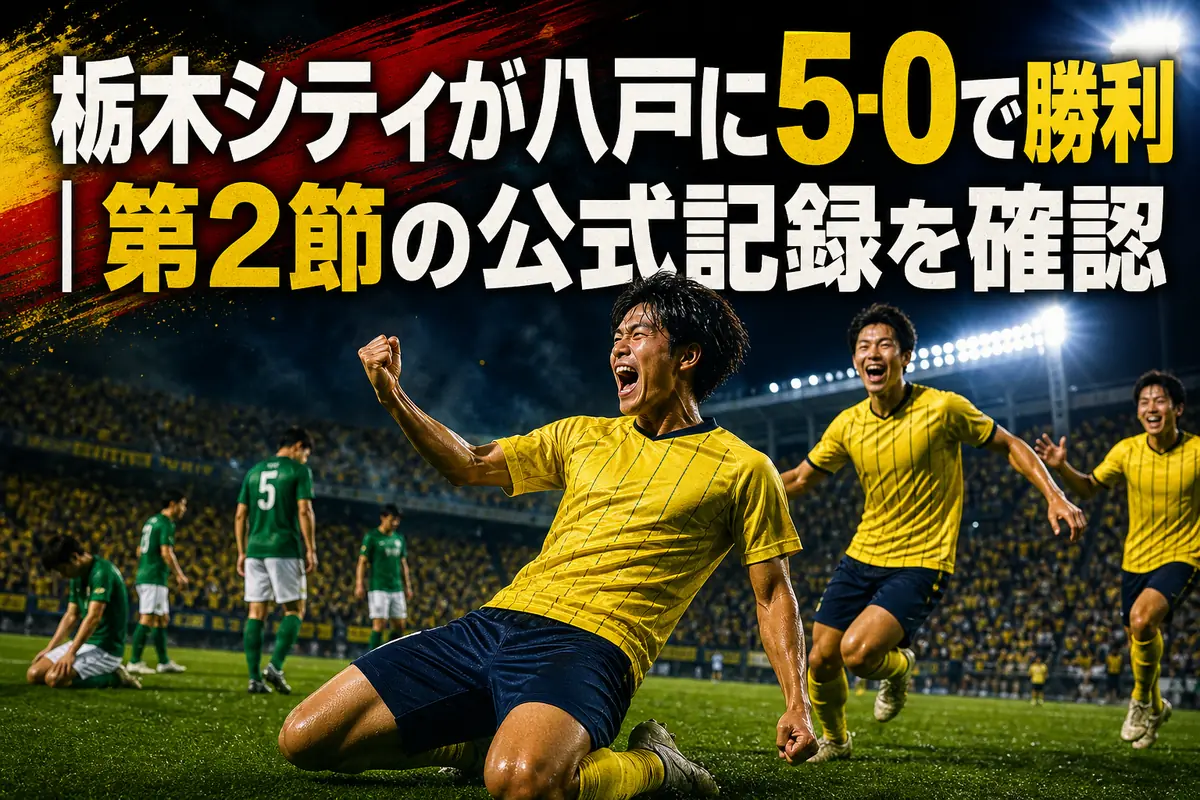 栃木シティが八戸に5-0で勝利|第2節の公式記録を確認