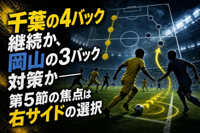 千葉の4バック継続か、岡山の3バック対策か――第5節の焦点は右サイドの選択