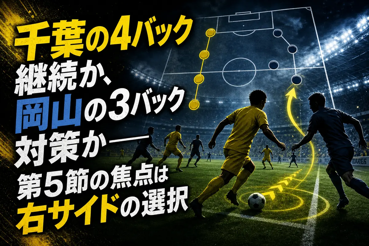 千葉の4バック継続か、岡山の3バック対策か――第5節の焦点は右サイドの選択
