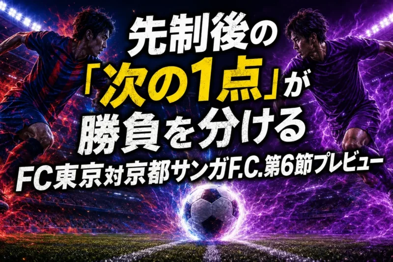 先制後の「次の1点」が勝負を分ける　FC東京対京都サンガF.C.第6節プレビュー