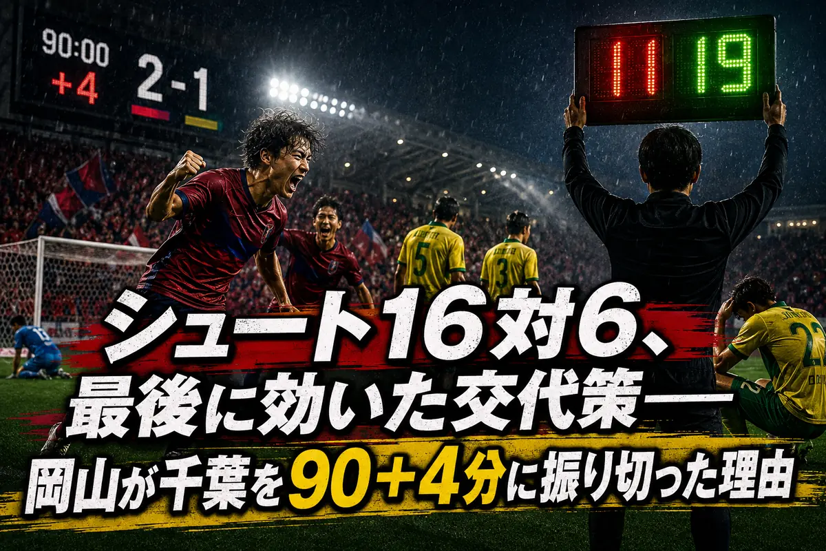 シュート16対6、最後に効いた交代策――岡山が千葉を90＋4分に振り切った理由