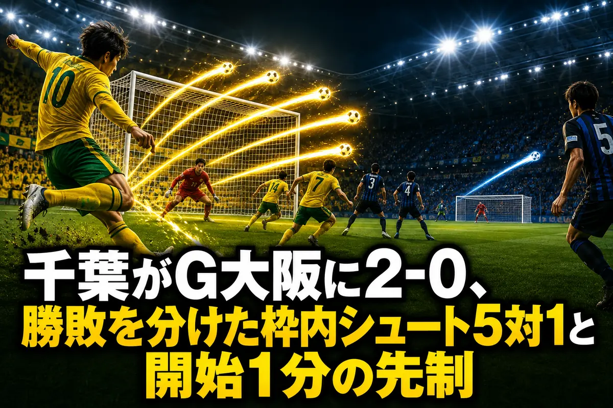 千葉がG大阪に2-0、勝敗を分けた枠内シュート5対1と開始1分の先制