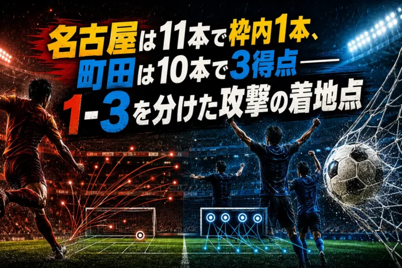 名古屋は11本で枠内1本、町田は10本で3得点――1-3を分けた攻撃の着地点