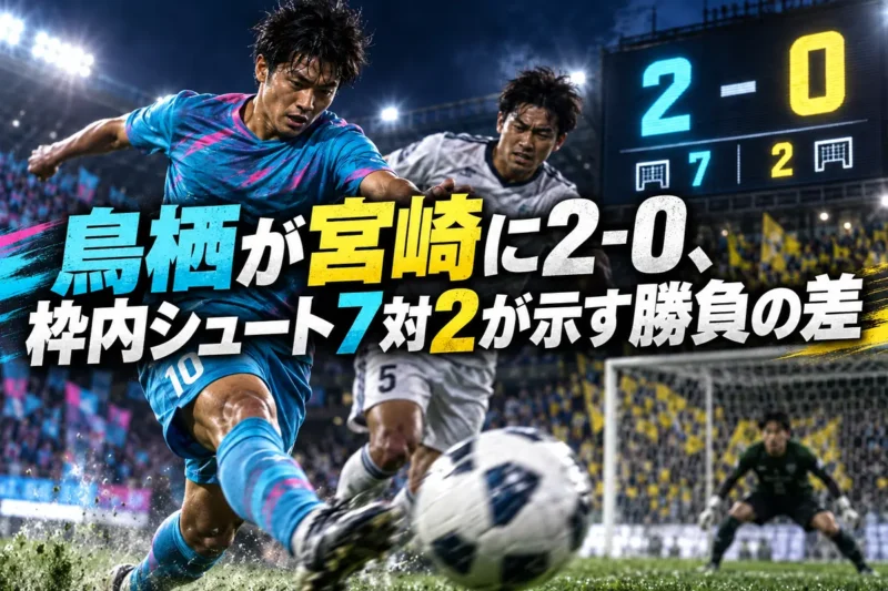 鳥栖が宮崎に2-0、枠内シュート7対2が示す勝負の差