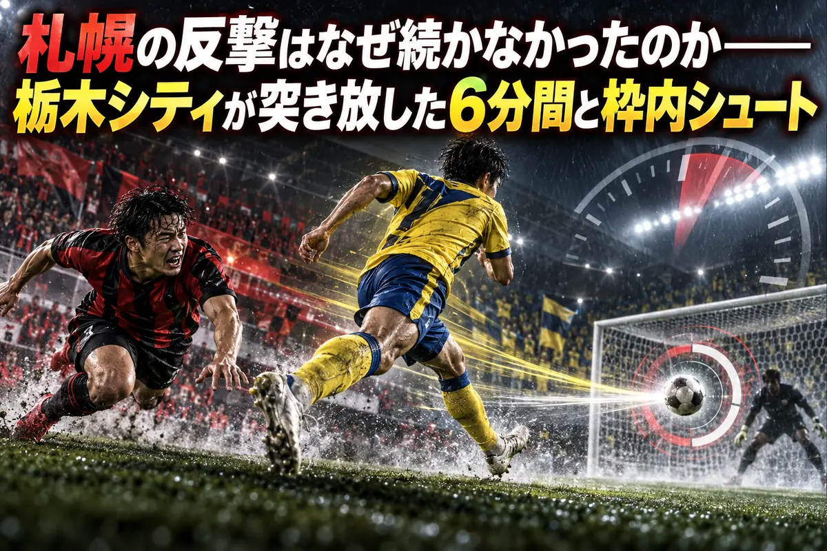 札幌の反撃はなぜ続かなかったのか――栃木シティが突き放した6分間と枠内シュート