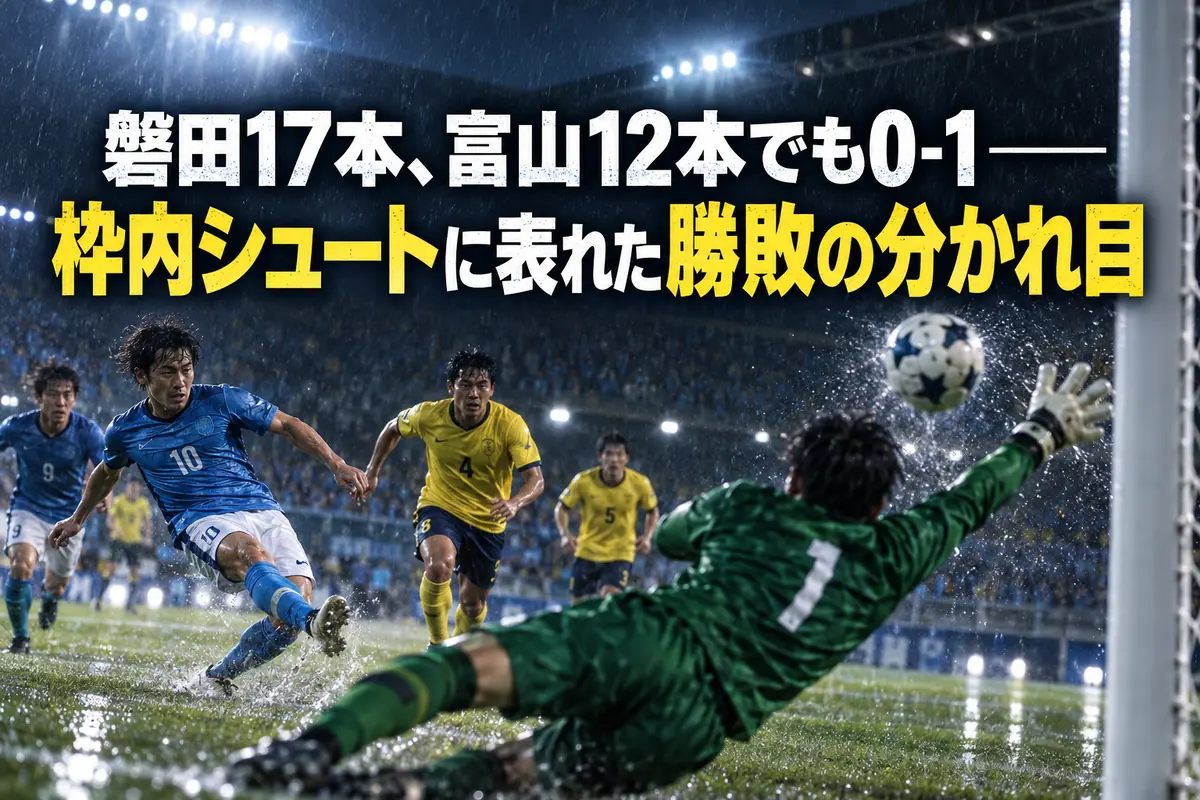 磐田17本、富山12本でも0-1――枠内シュートに表れた勝敗の分かれ目