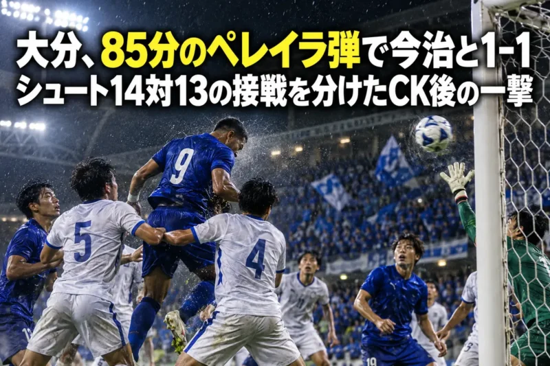 大分、85分のペレイラ弾で今治と1-1　シュート14対13の接戦を分けたCK後の一撃