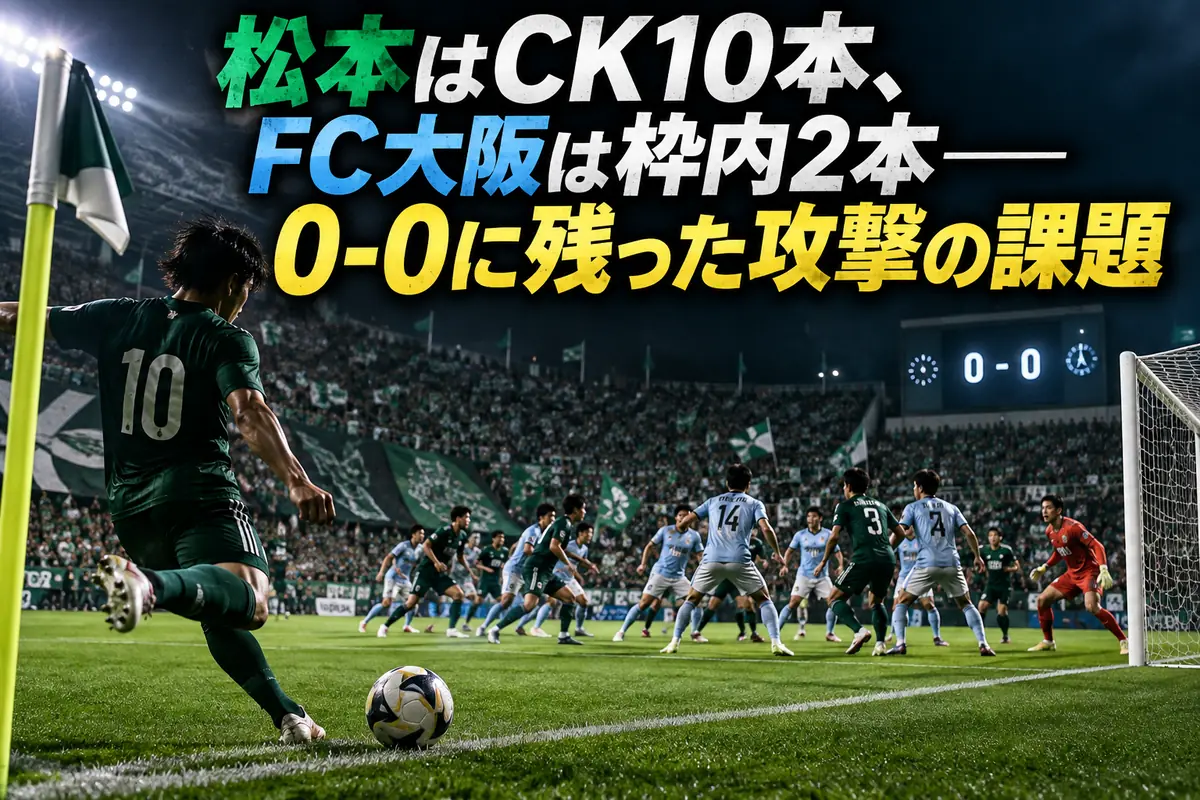 松本はCK10本、FC大阪は枠内2本――0-0に残った攻撃の課題