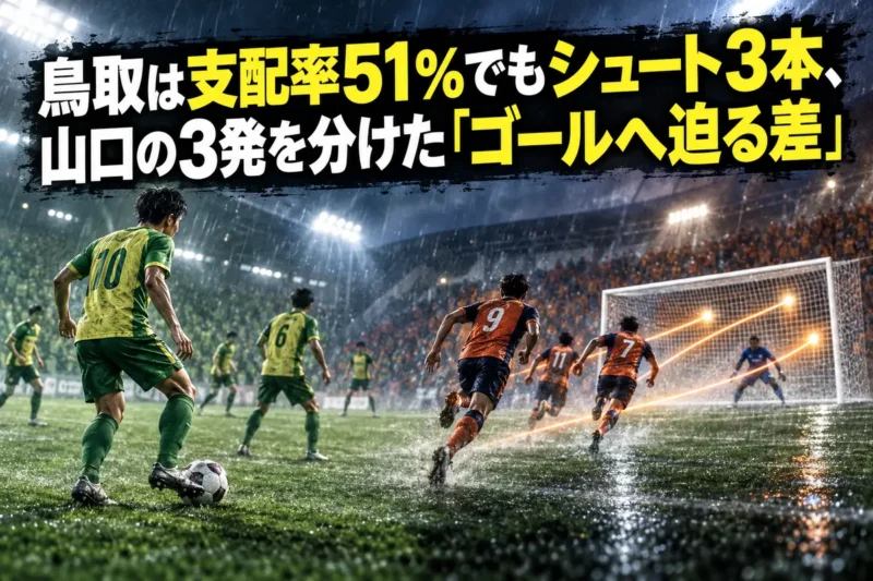 鳥取は支配率51％でもシュート3本、山口の3発を分けた「ゴールへ迫る差」