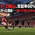 浦和1-2岡山、支配率60%でも届かなかった理由――90+11分に分かれた判断 埼玉スタジアムで浦和と岡山が競り合う試合をイメージしたサムネイル。