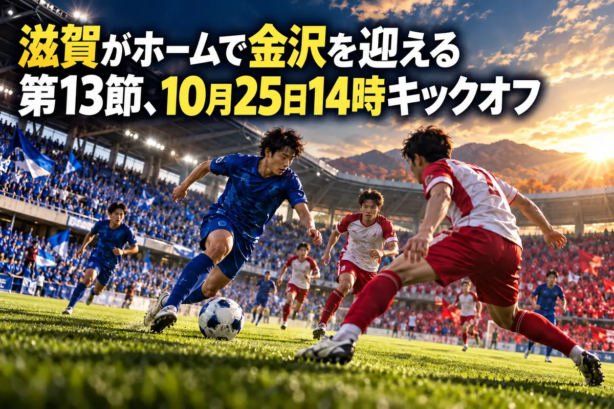 滋賀がホームで金沢を迎える第13節、10月25日14時キックオフ