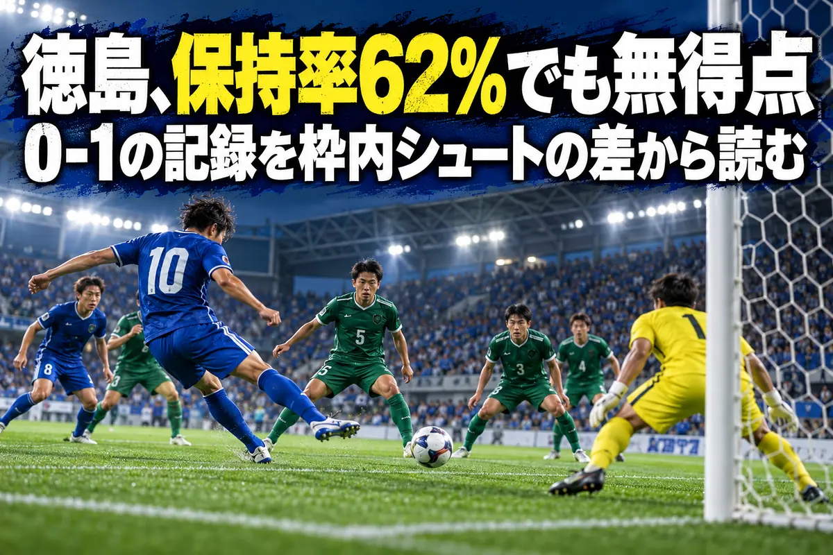 青と緑のユニフォームの選手がゴール前で競り合うサッカーのイメージ。